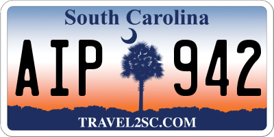 SC license plate AIP942