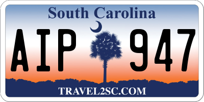 SC license plate AIP947
