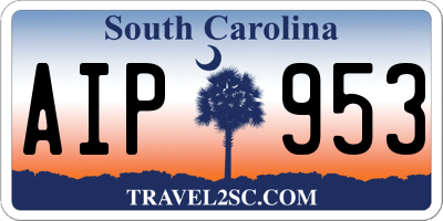 SC license plate AIP953