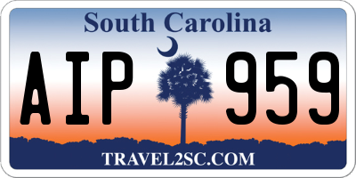 SC license plate AIP959