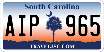 SC license plate AIP965