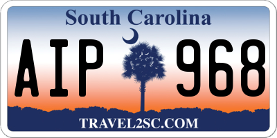 SC license plate AIP968