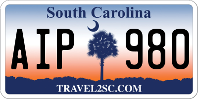 SC license plate AIP980