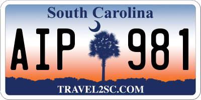 SC license plate AIP981