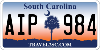 SC license plate AIP984