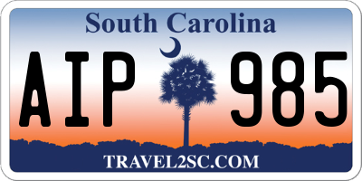 SC license plate AIP985