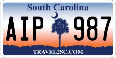 SC license plate AIP987