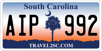 SC license plate AIP992