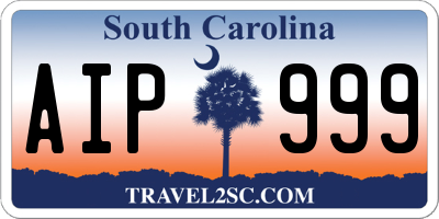 SC license plate AIP999