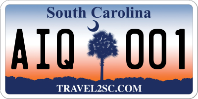 SC license plate AIQ001
