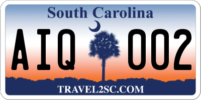 SC license plate AIQ002