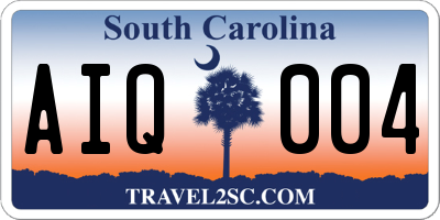 SC license plate AIQ004