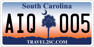 SC license plate AIQ005