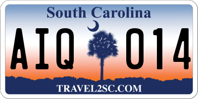 SC license plate AIQ014