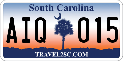 SC license plate AIQ015