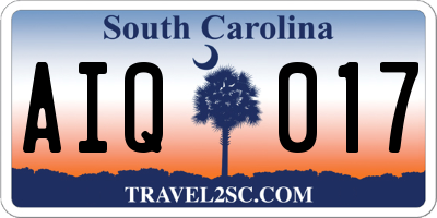 SC license plate AIQ017
