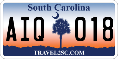 SC license plate AIQ018