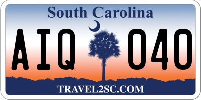 SC license plate AIQ040