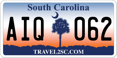 SC license plate AIQ062