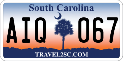 SC license plate AIQ067