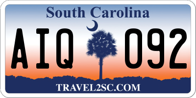 SC license plate AIQ092