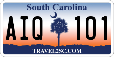 SC license plate AIQ101
