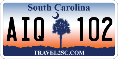 SC license plate AIQ102