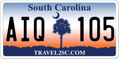 SC license plate AIQ105