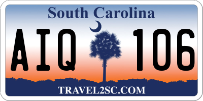 SC license plate AIQ106