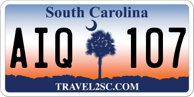 SC license plate AIQ107