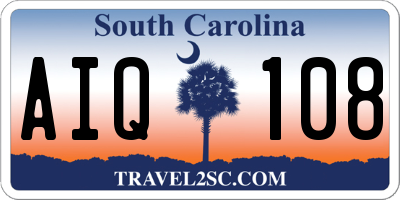 SC license plate AIQ108