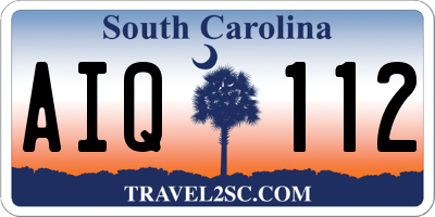 SC license plate AIQ112