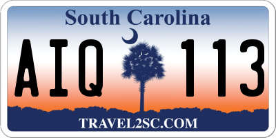 SC license plate AIQ113