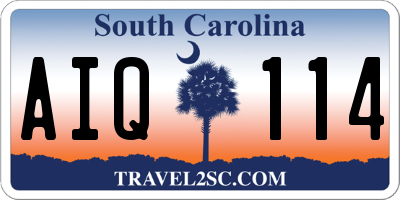 SC license plate AIQ114