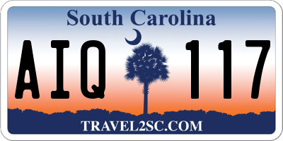 SC license plate AIQ117