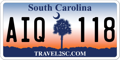 SC license plate AIQ118