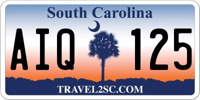 SC license plate AIQ125