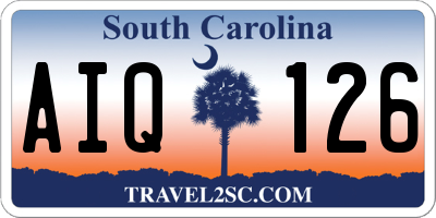 SC license plate AIQ126