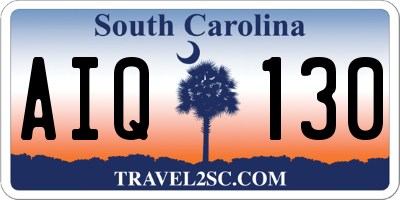 SC license plate AIQ130
