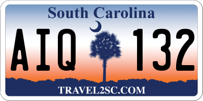 SC license plate AIQ132