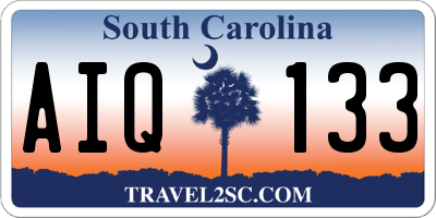 SC license plate AIQ133