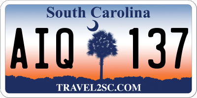 SC license plate AIQ137