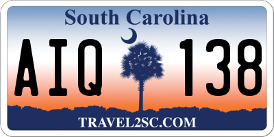 SC license plate AIQ138