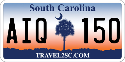 SC license plate AIQ150