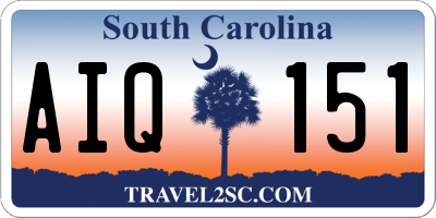 SC license plate AIQ151