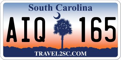 SC license plate AIQ165