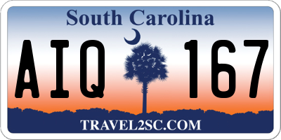 SC license plate AIQ167