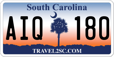 SC license plate AIQ180