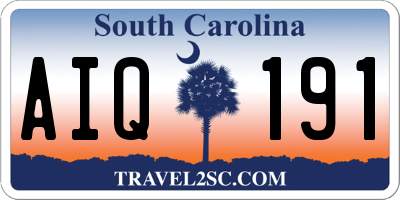 SC license plate AIQ191