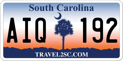 SC license plate AIQ192